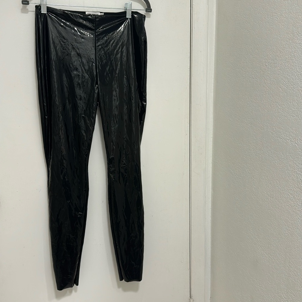 Good American Vinyl Effect Faux Leather Pants Black Mob Wife sz 4